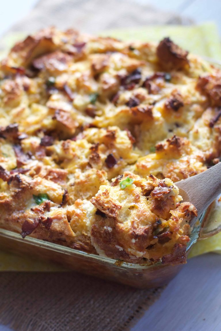 Spicy Bacon Egg and Cheese Strata