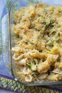 Baked Fontina Pasta with Brussel Sprouts and Sage Breadcrumbs