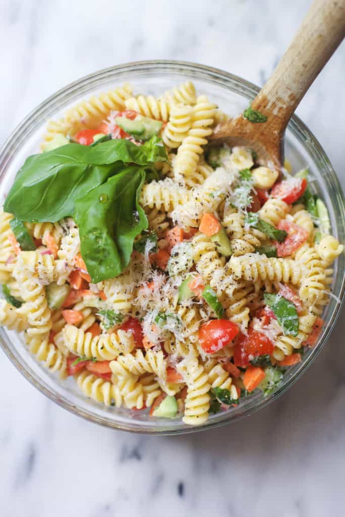 Basil Veggie Pasta Salad