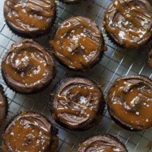 Vegan Chocolate Salted Caramel Cupcakes