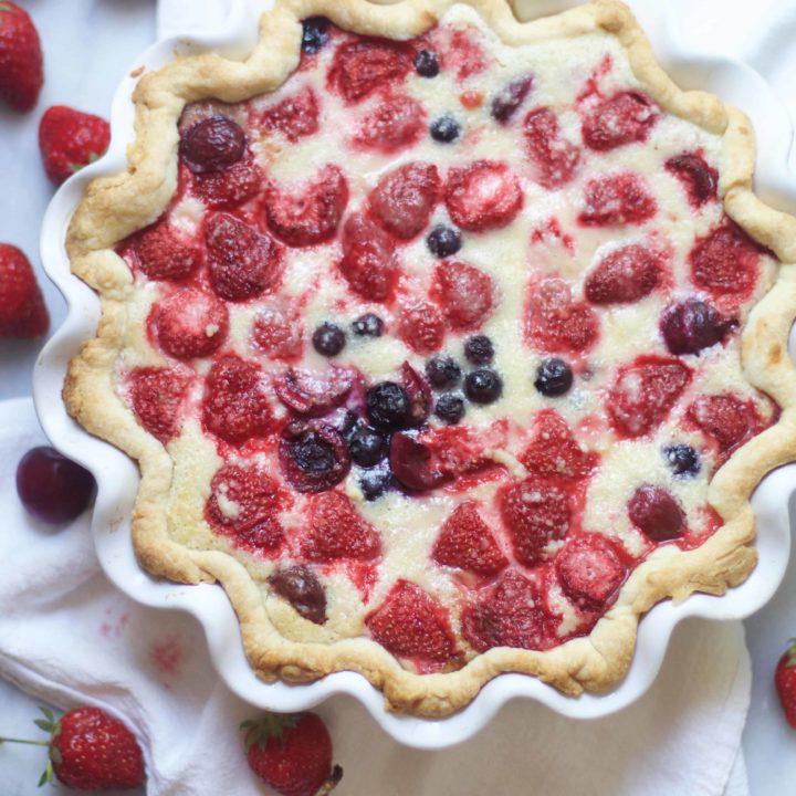 Berry Cherry Custard Pie