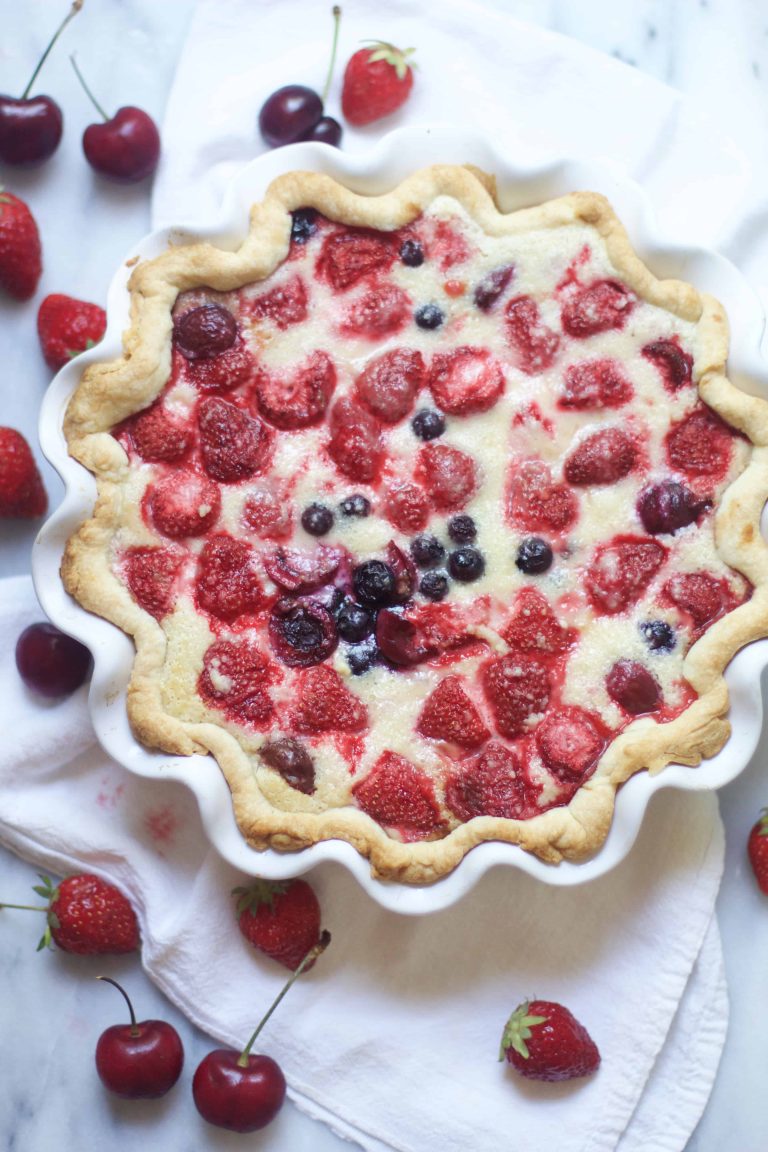 Berry Cherry Custard Pie