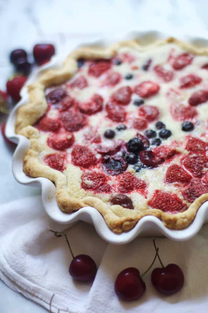 Berry Cherry Custard Pie