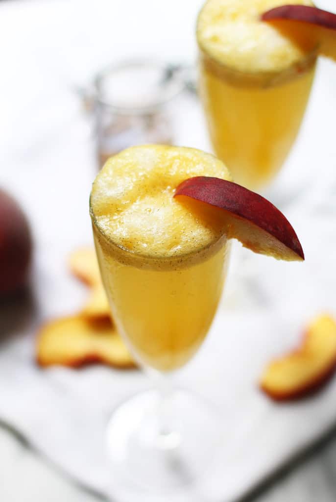 Vanilla Bean Peach Bellinis