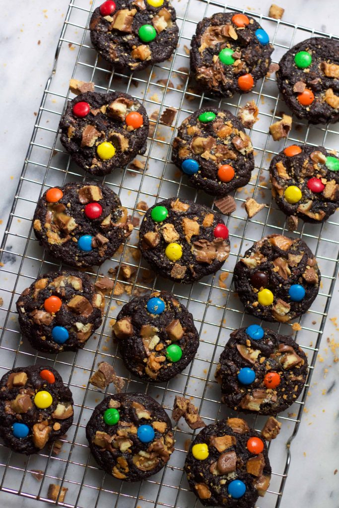 Dark Chocolate Candy Bar Cookies 