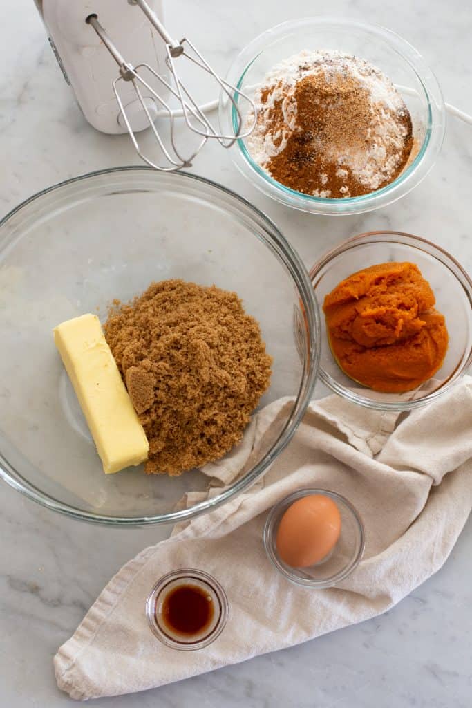 Ingredients for Pumpkin Spice Cookies