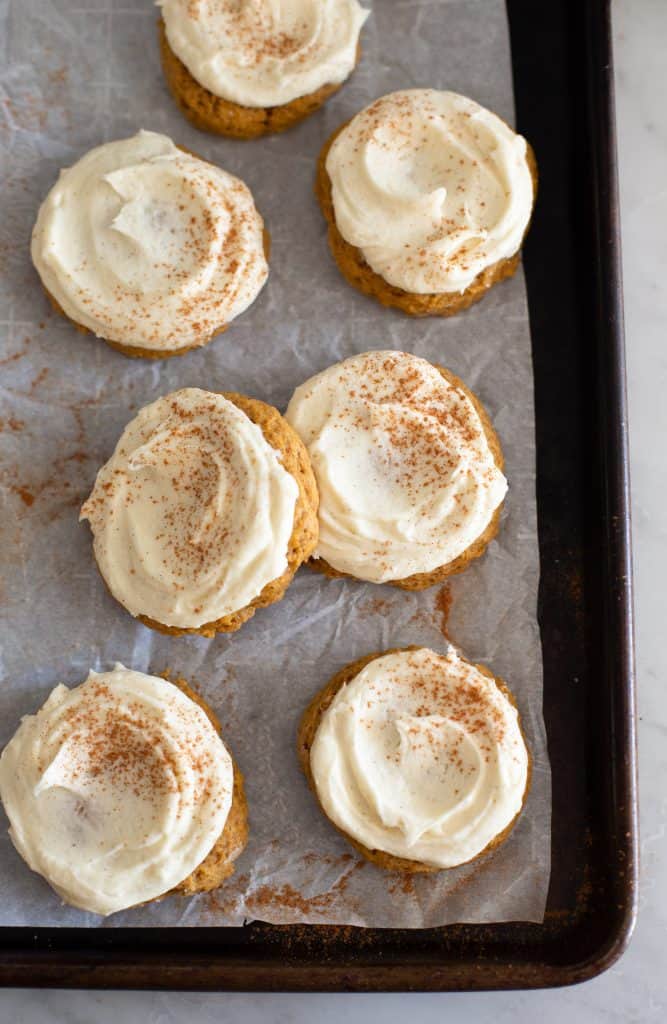 Soft Frosted Pumpkin Spice Cookies