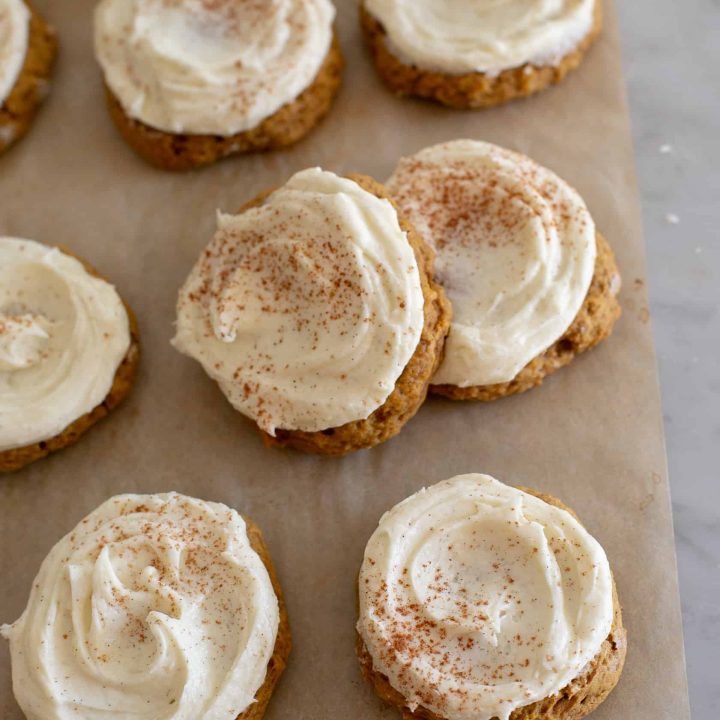 Soft Frosted Pumpkin Spice Cookies