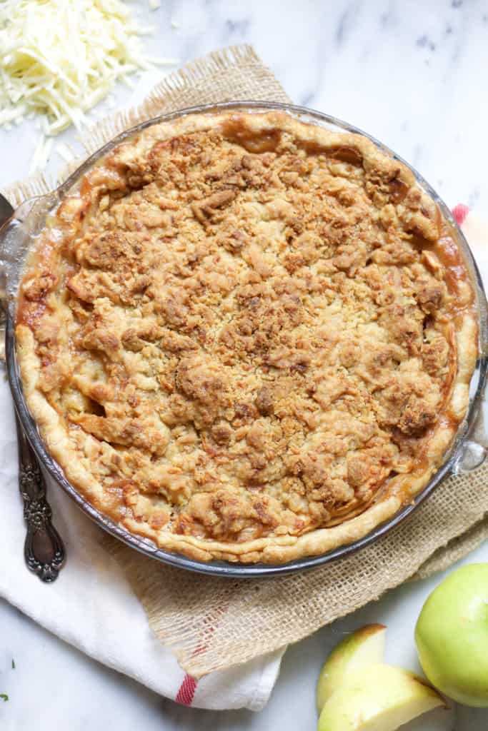 Cheddar Streusel Apple Pie