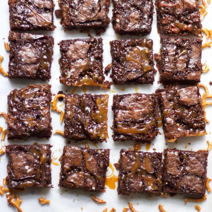 Salted Caramel Pretzel Brownies