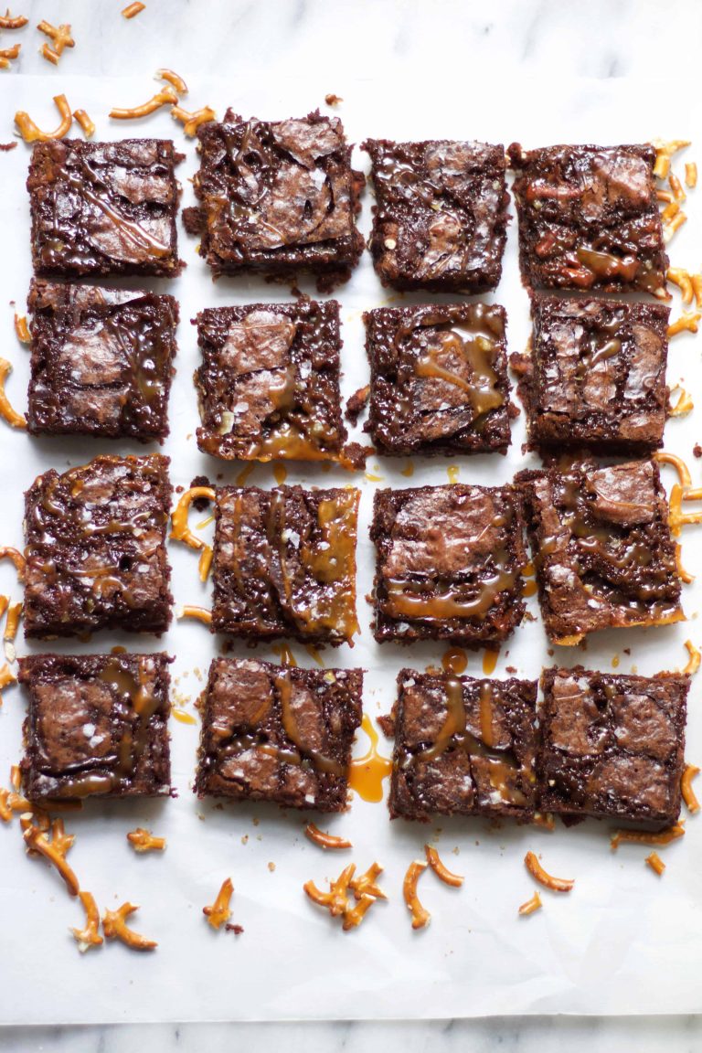 Salted Caramel Pretzel Brownies