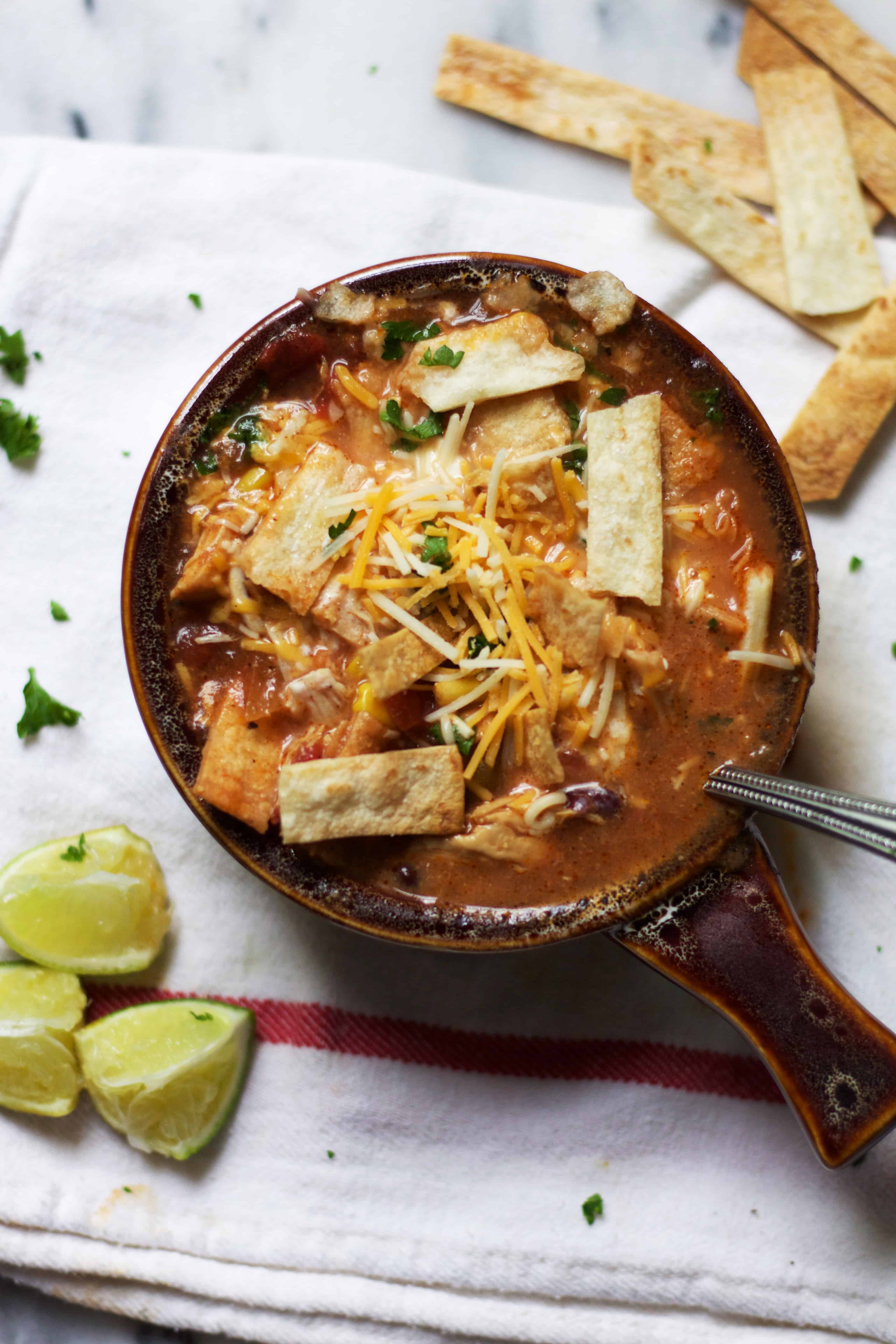 Slow Cooker Chicken Tortilla Soup