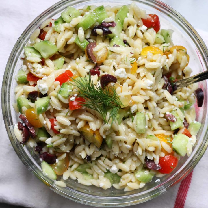 Lemony Greek Orzo Pasta Salad