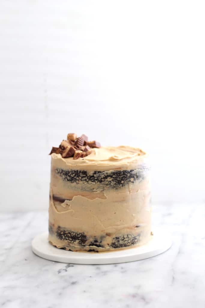 Naked Chocolate Peanut Butter Layer Cake