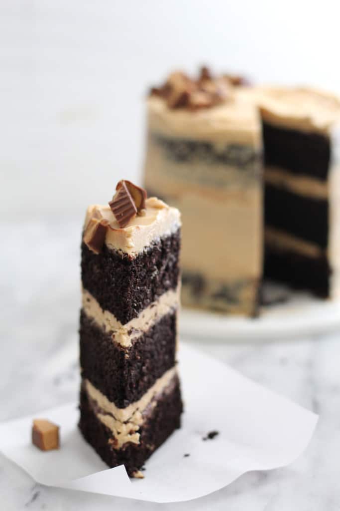 Naked Chocolate Peanut Butter Layer Cake
