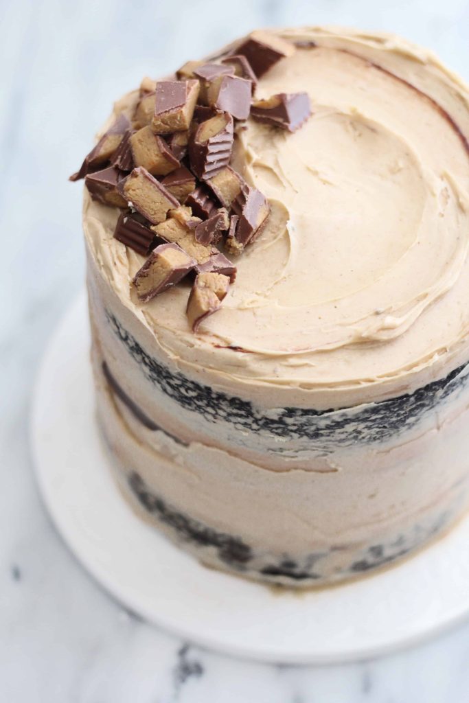 Naked Chocolate Peanut Butter Layer Cake