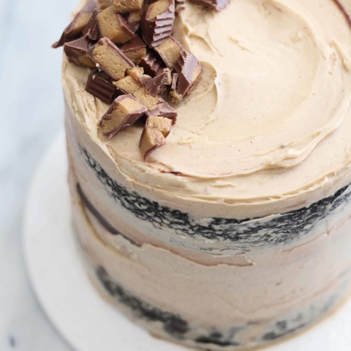 Naked Chocolate Peanut Butter Layer Cake