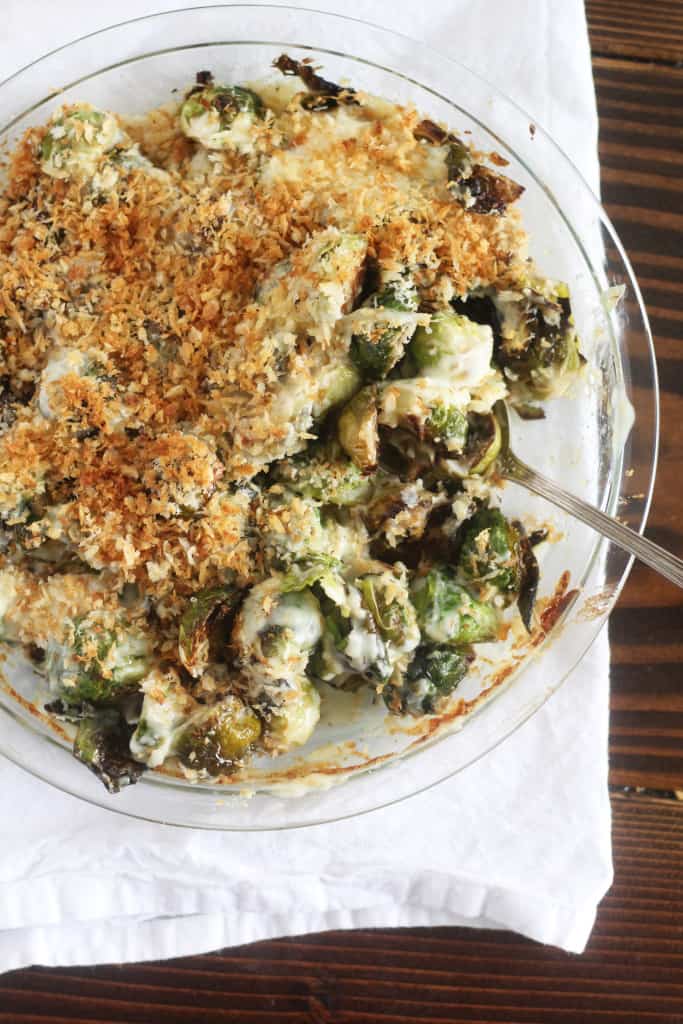 Crispy Brussel Sprouts Au Gratin