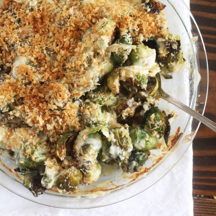 Crispy Brussel Sprouts Au Gratin