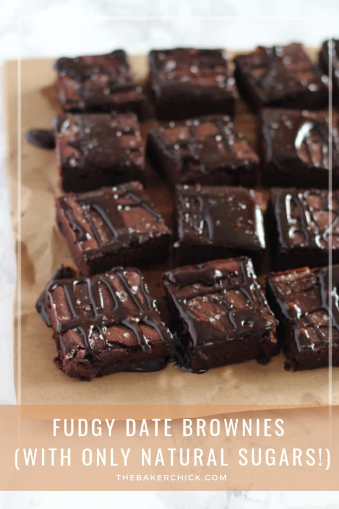 Fudgy Brownies sweetened only with dates! No sugar and SO good!