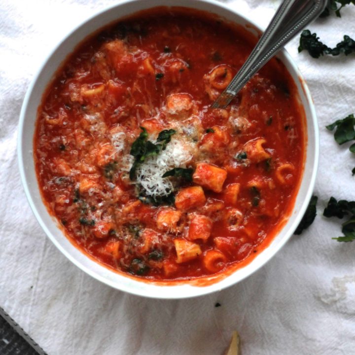 Tomato Soup with Beans and Fresh Pasta