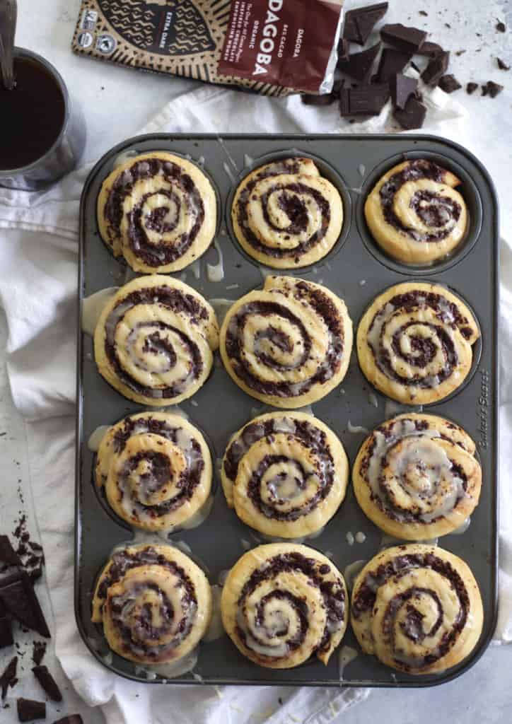 Dark Chocolate Swirl Buns