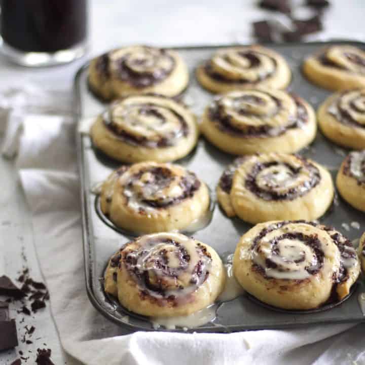 Dark Chocolate Swirl Buns