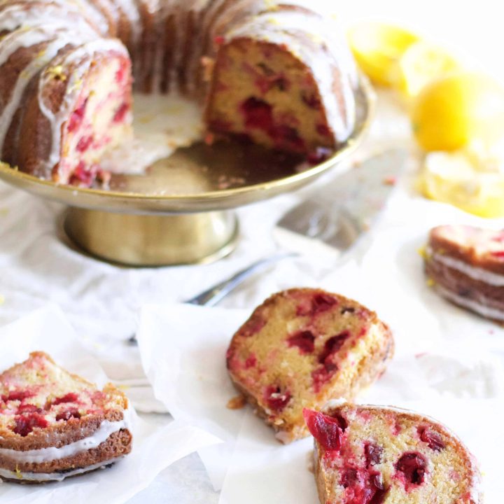 Cranberry Meyer Lemon Bundt Cake