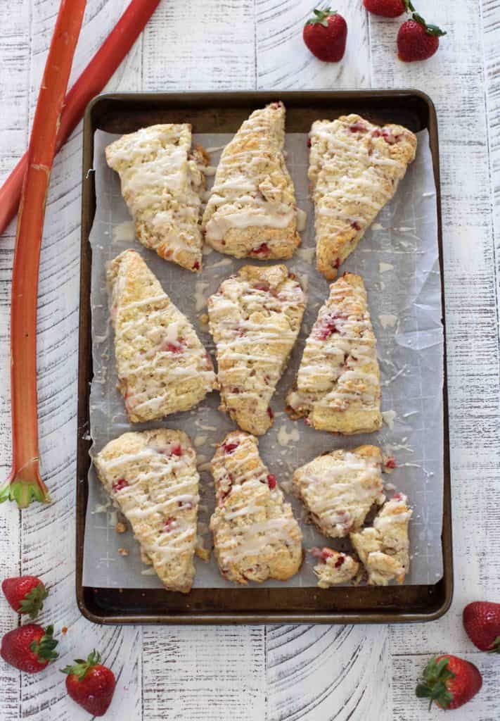 Strawberry Rhubarb Scones