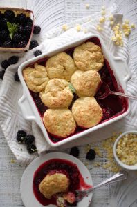 Blackberry Cobbler with Sweet Corn Biscuits