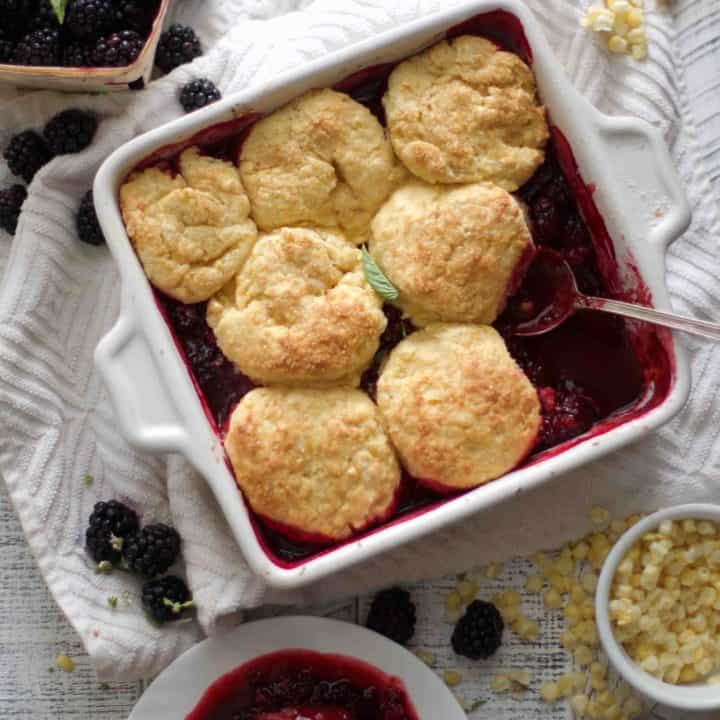 Blackberry Cobbler with Sweet Corn Biscuits