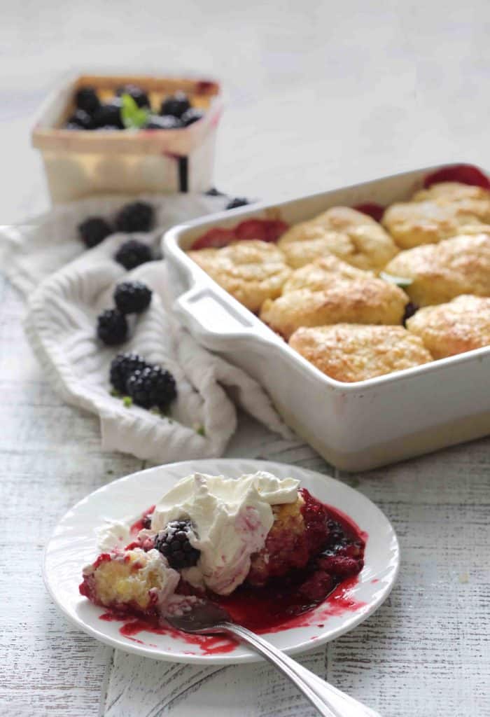 Blackberry Cobbler with Sweet Corn Biscuits