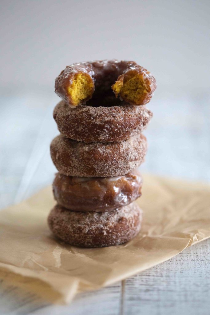 Pumpkin Sour Cream Donuts- the perfect decadent fall treat! 