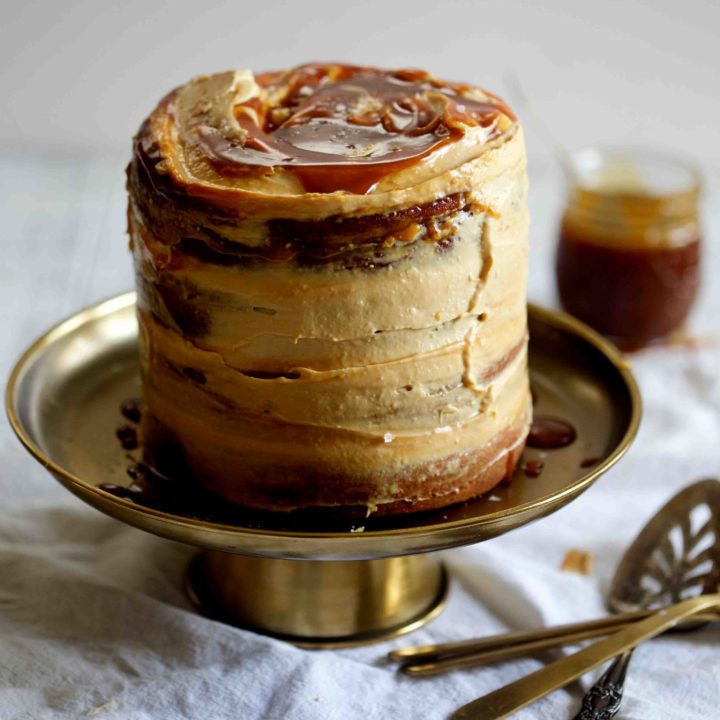 Pumpkin Layer Cake with Salted Caramel Cream Cheese Frosting