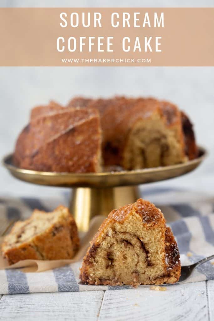 Sour Cream Coffee Cake- the perfect textured cake with a thick cinnamon ribbon inside!