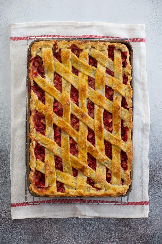 Strawberry Rhubarb Slab Pie