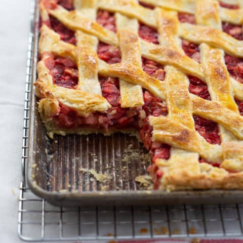 Strawberry Rhubarb Slab Pie