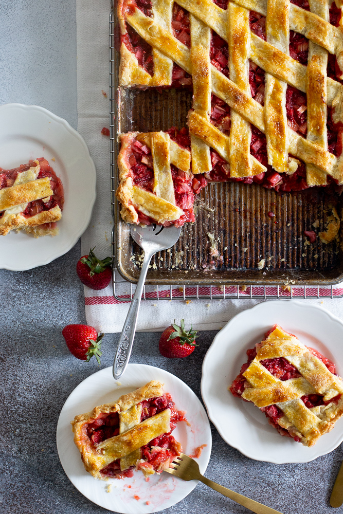 Strawberry Rhubarb Slab Pie