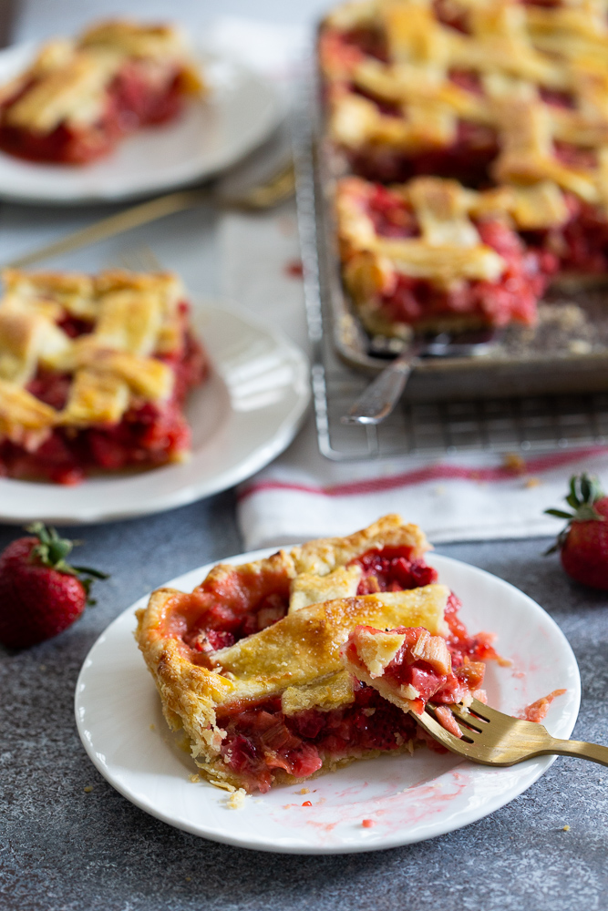 Strawberry Rhubarb Slab Pie