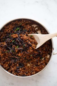 Mama’s Mujadara (Lentils, Rice & Crispies!)
