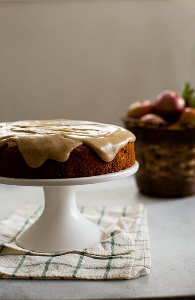 apple spice cake with brown butter glaze