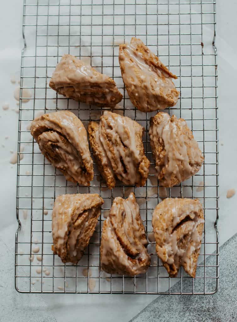 Pumpkin Cinnamon Roll Scones