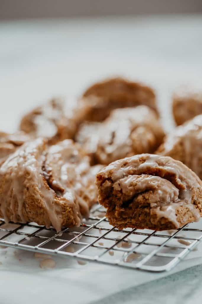 Pumpkin Cinnamon Roll Scones