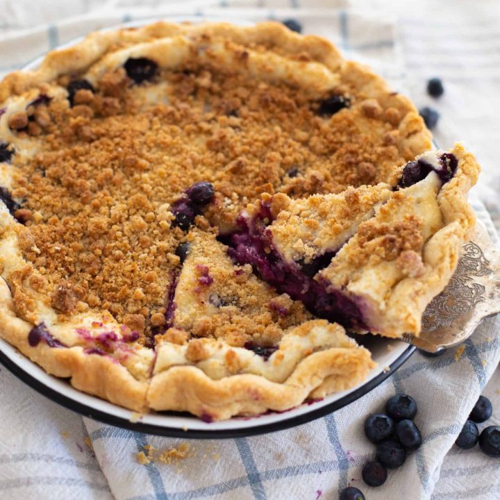 Blueberry Cream Pie - The Baker Chick