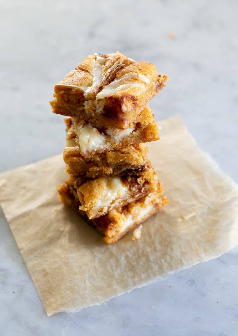 Cinnamon Roll Blondies The Baker Chick