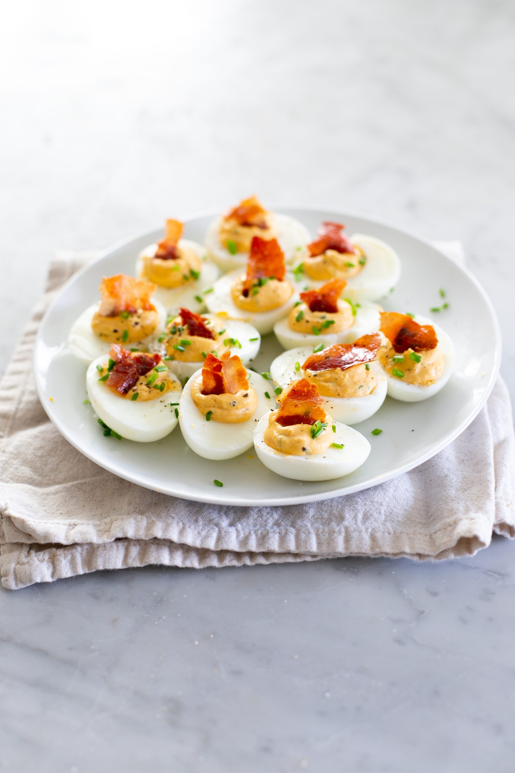 Truffle Deviled Eggs The Baker Chick