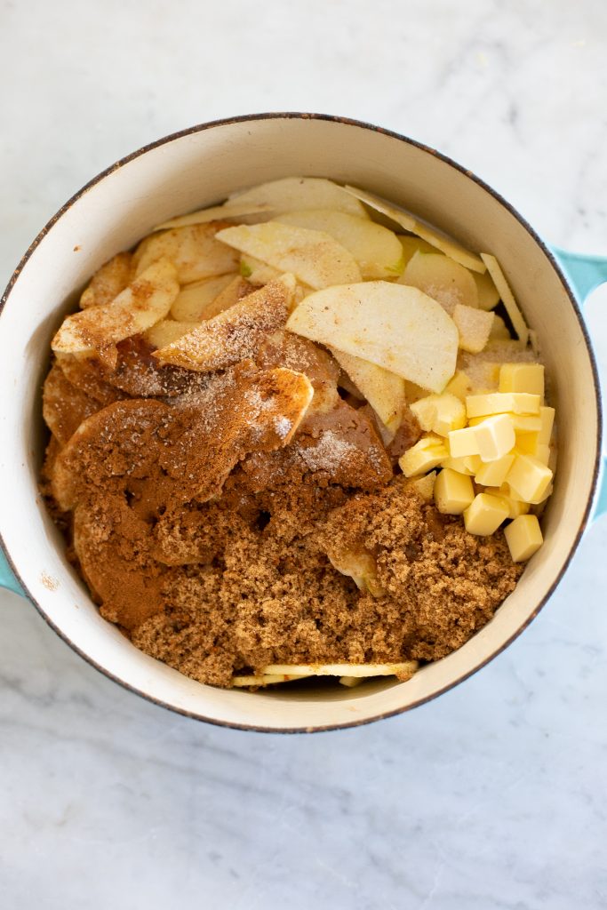 dutch caramel apple pie - Blue Bowl