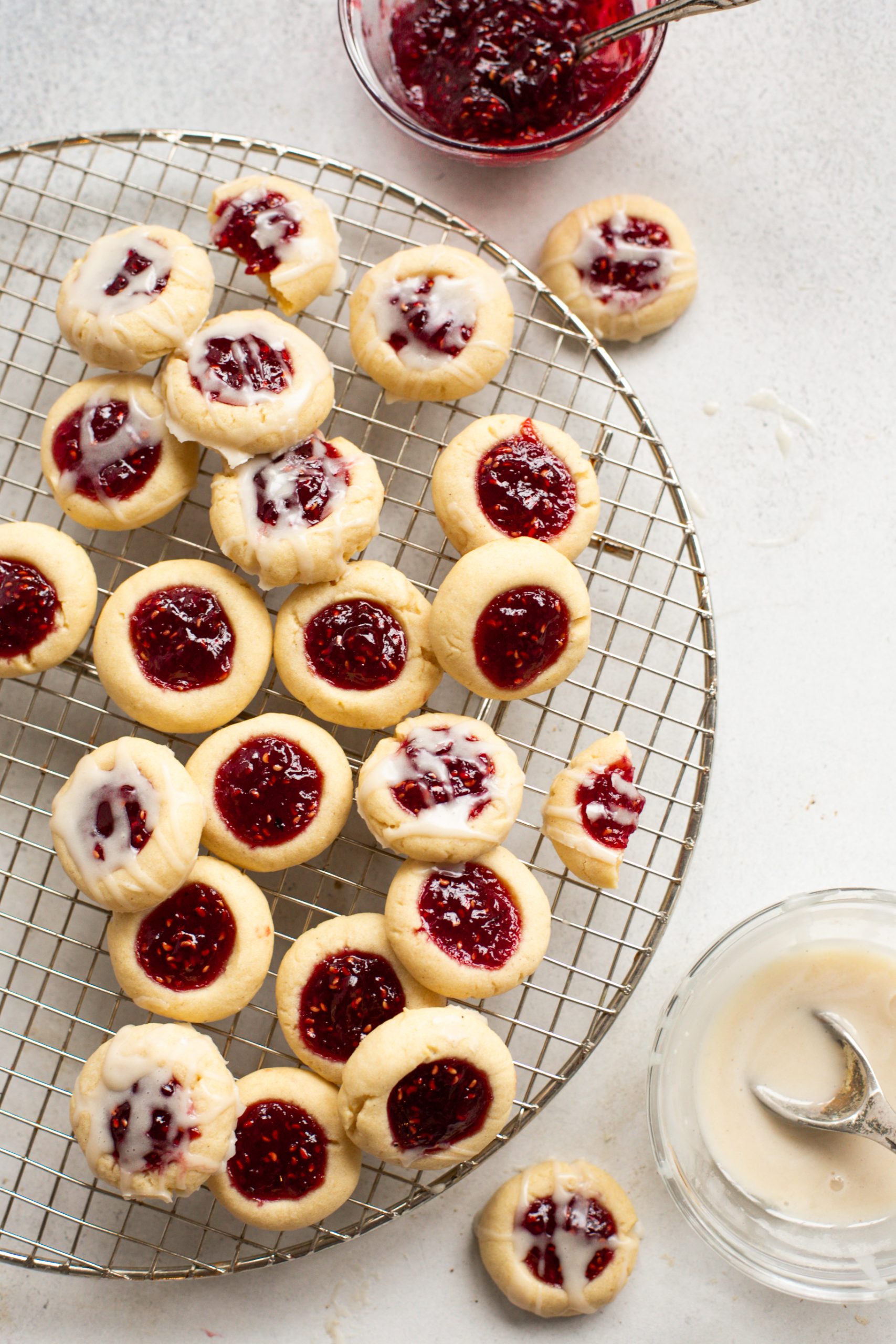 Thumbprint Cookies with Icing - The Baker Chick
