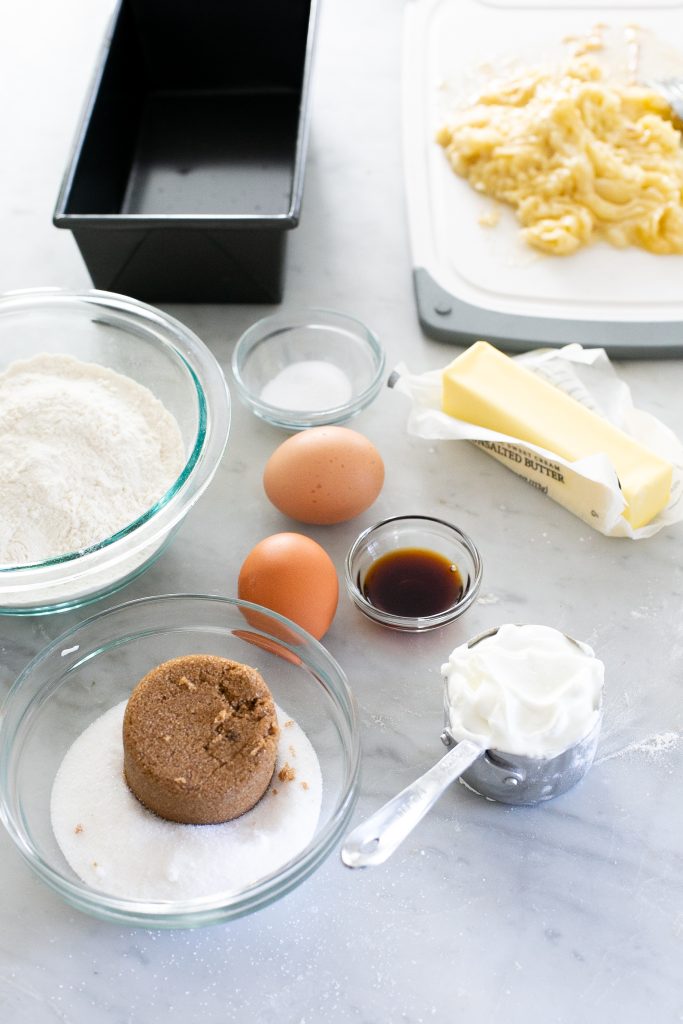 Banana Bread ingredients