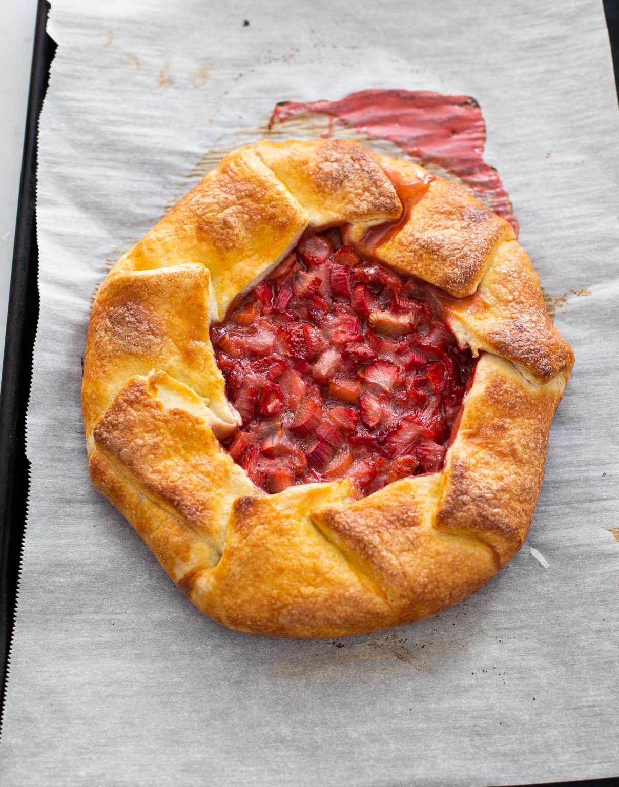 Strawberry Rhubarb Galette - The Baker Chick